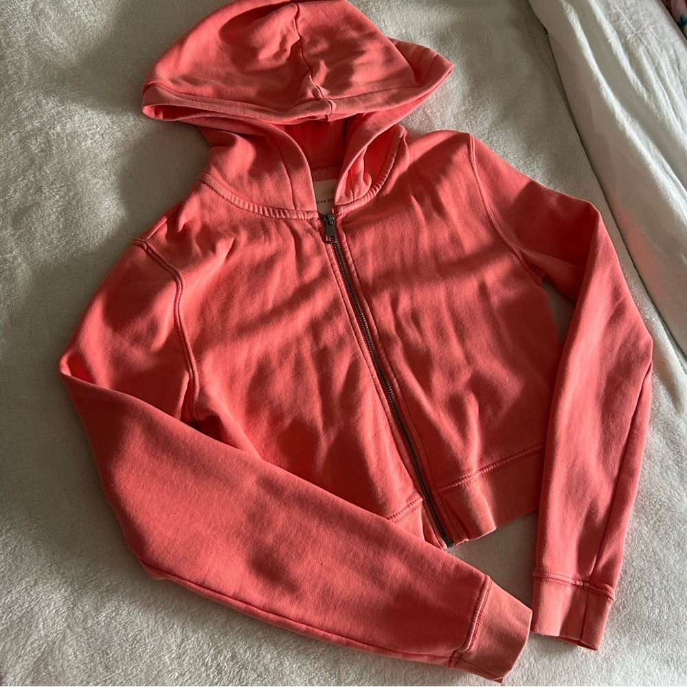 American Eagle Outfitters Coral Hoodie Sweater
